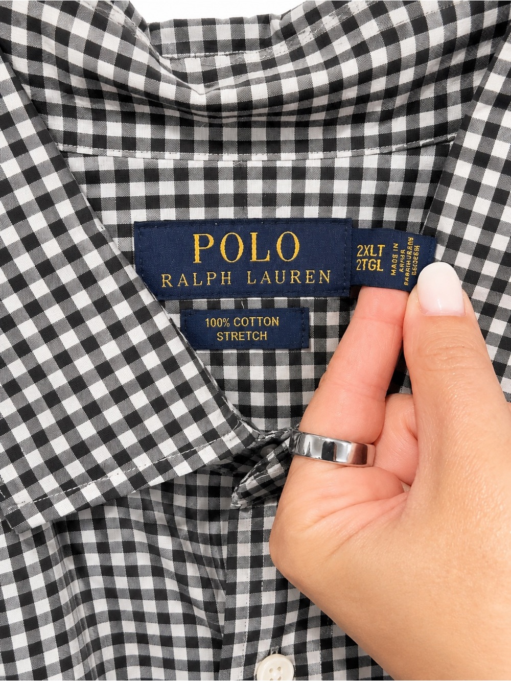 Polo by Ralph Lauren Black and White Gingham Button-Down Shirt - Picture 2 of 3
